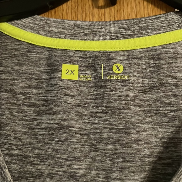 Gray Xersion 2X V-Neck Shirt - Picture 2 of 3